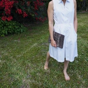 Banana Republic Italian Leather Snake Bow Clutch